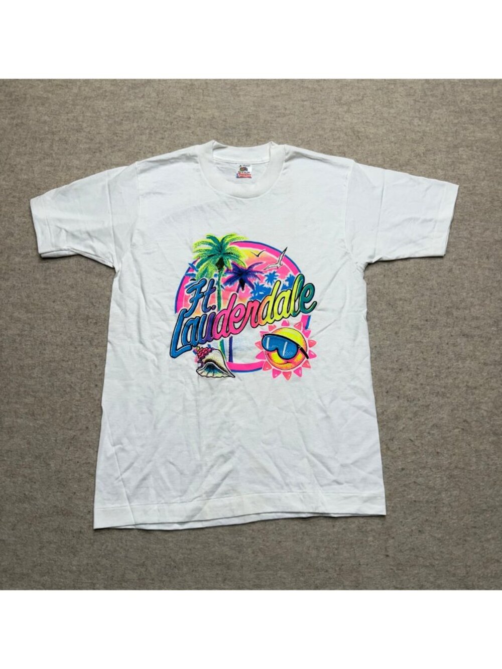 Vintage Fort Lauderdale Florida Made in USA Single Stitch T-shirt Small 90s 80s